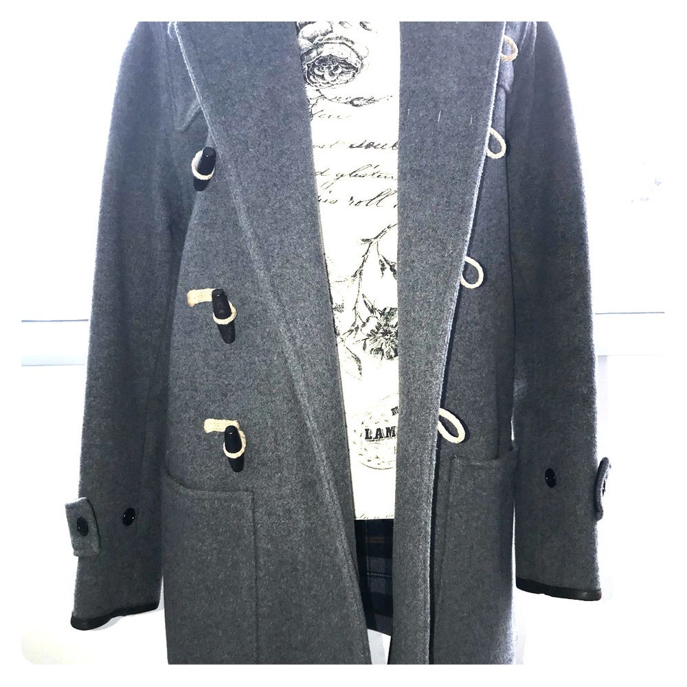 Gloverall long slim wool blend duffle coat (S)